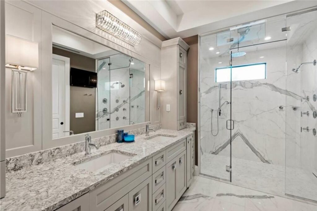 Marble bathroom and countertop in Sanibel Island